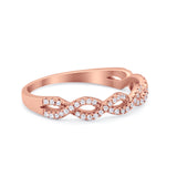 Half Eternity Infinity Twisted Band Ring Round 925 Sterling Silver