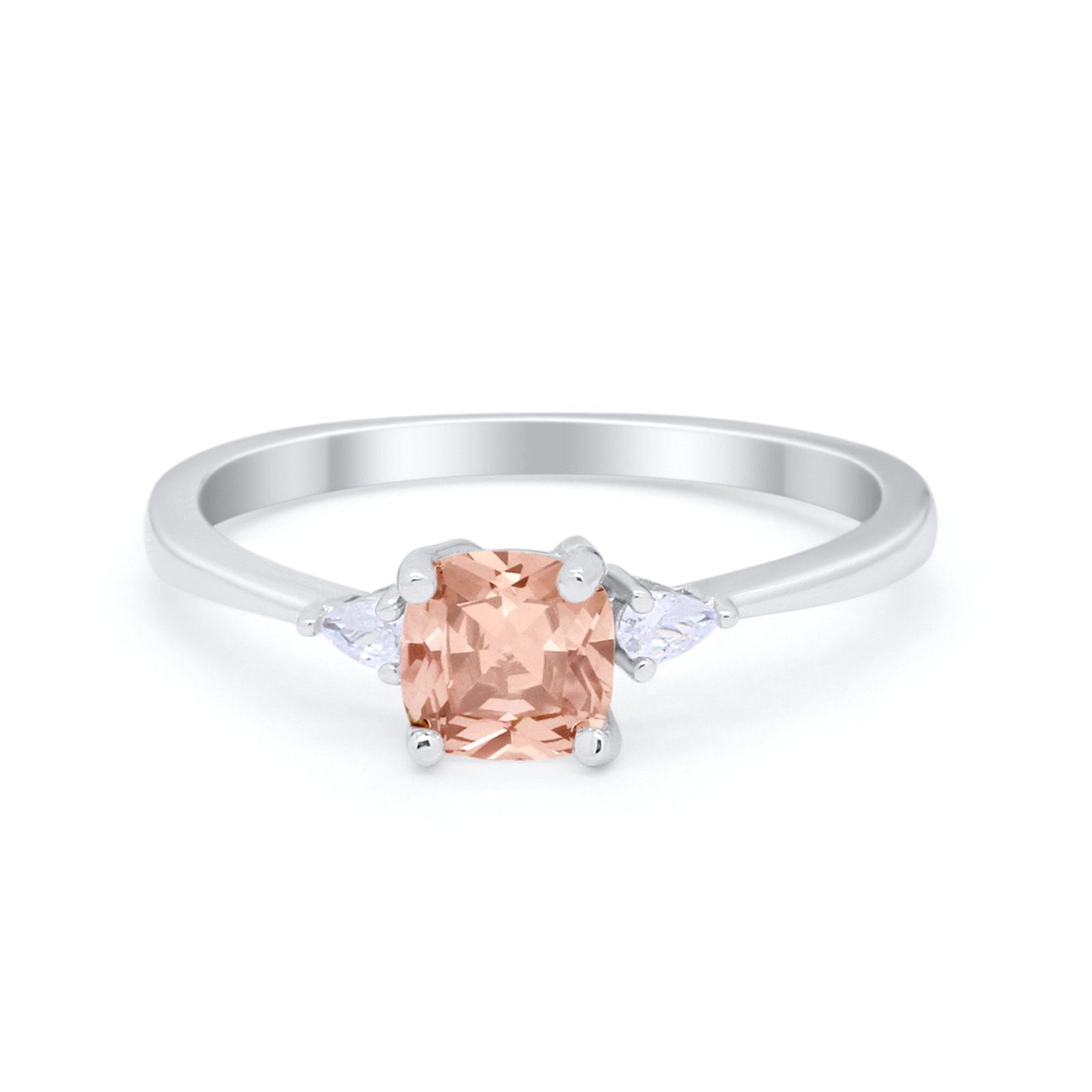 Art Deco Cushion Wedding Engagement Ring Teardrop Pear Cubic Zirconia 925 Sterling Silver