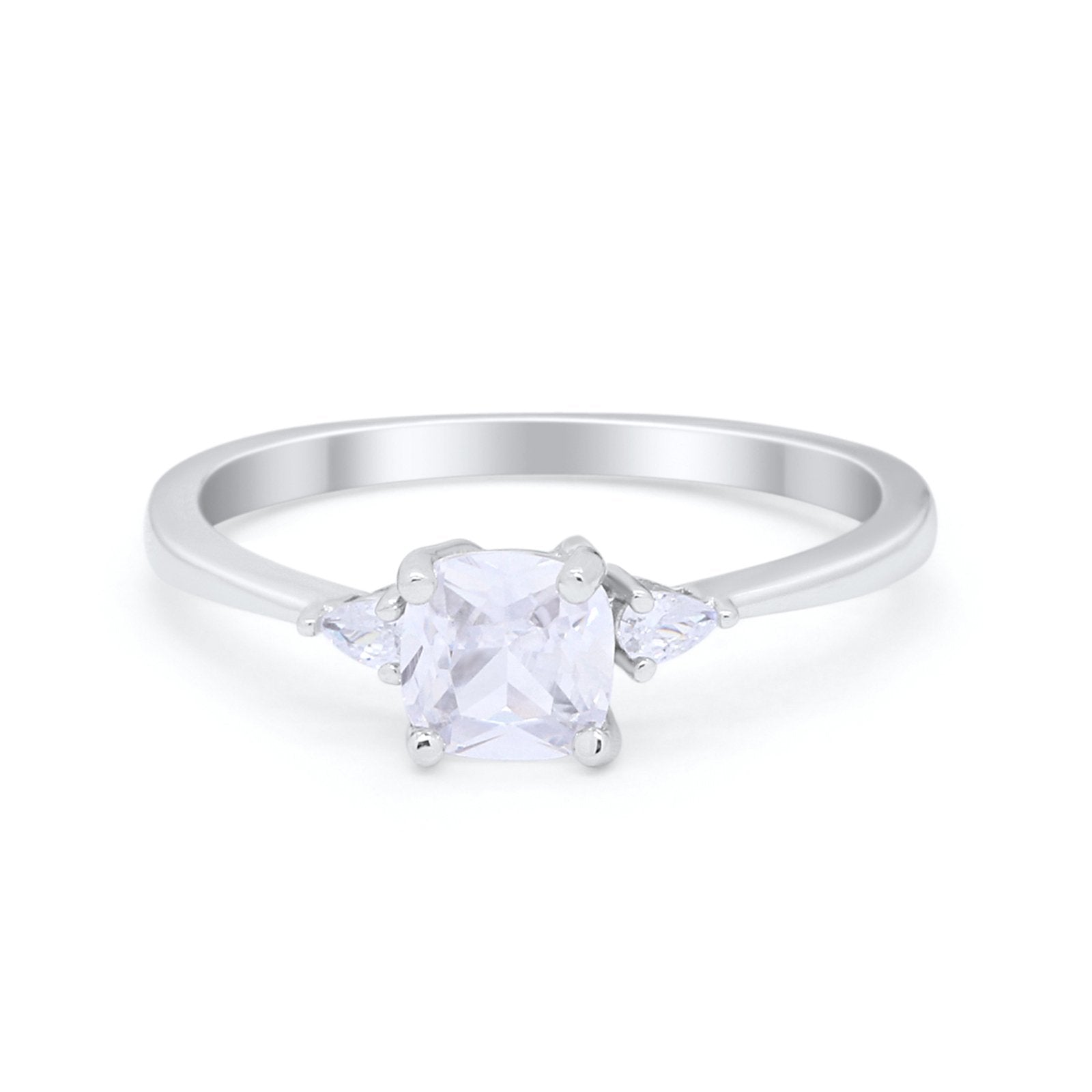 Art Deco Cushion Wedding Engagement Ring Teardrop Pear Cubic Zirconia 925 Sterling Silver