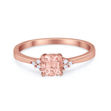 Cushion Cut Art Deco Wedding Engagement Ring Round Cubic Zirconia 925 Sterling Silver