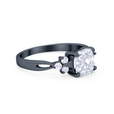 Art Deco Cushion Wedding Bridal Ring Round Cubic Zirconia 925 Sterling Silver