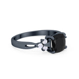 Art Deco Cushion Wedding Bridal Ring Round Cubic Zirconia 925 Sterling Silver