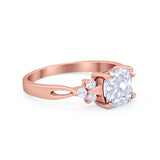 Art Deco Cushion Wedding Bridal Ring Round Cubic Zirconia 925 Sterling Silver