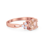 Art Deco Cushion Wedding Bridal Ring Round Cubic Zirconia 925 Sterling Silver