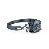 Art Deco Cushion Wedding Bridal Ring Round Cubic Zirconia 925 Sterling Silver