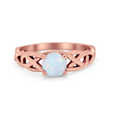 Solitaire Celtic Engagement Ring Round Cubic Zirconia 925 Sterling Silver