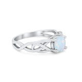 Solitaire Celtic Engagement Ring Round Cubic Zirconia 925 Sterling Silver