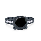 Solitaire Accent Wedding Engagement Ring Round CZ 925 Sterling Silver