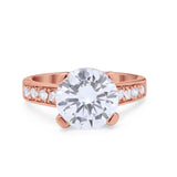 Solitaire Accent Wedding Engagement Ring Round CZ 925 Sterling Silver