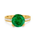 Solitaire Accent Wedding Engagement Ring Round CZ 925 Sterling Silver