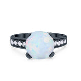 Solitaire Accent Wedding Engagement Ring Round CZ 925 Sterling Silver