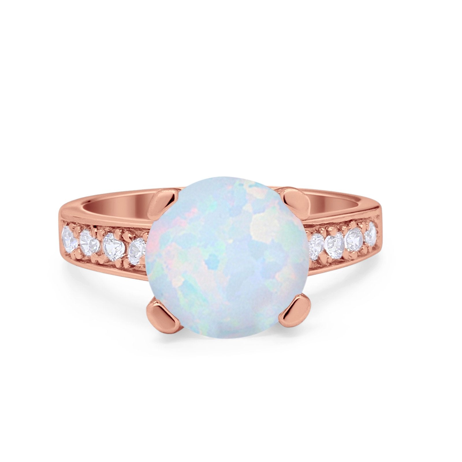 Solitaire Accent Wedding Engagement Ring Round CZ 925 Sterling Silver