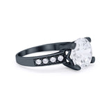 Solitaire Accent Wedding Engagement Ring Round CZ 925 Sterling Silver