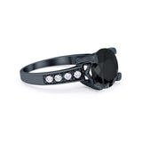 Solitaire Accent Wedding Engagement Ring Round CZ 925 Sterling Silver