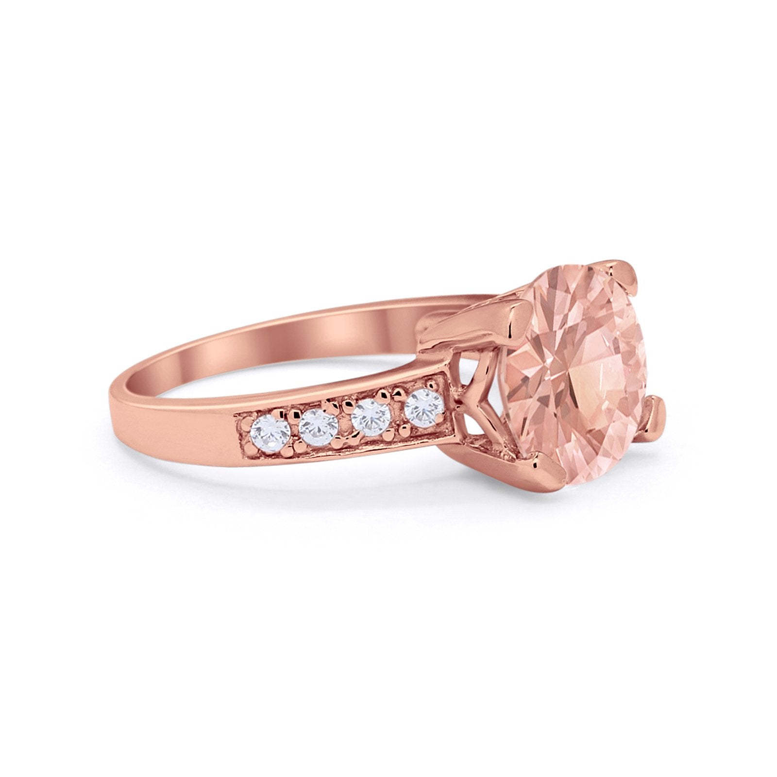 Solitaire Accent Wedding Engagement Ring Round CZ 925 Sterling Silver