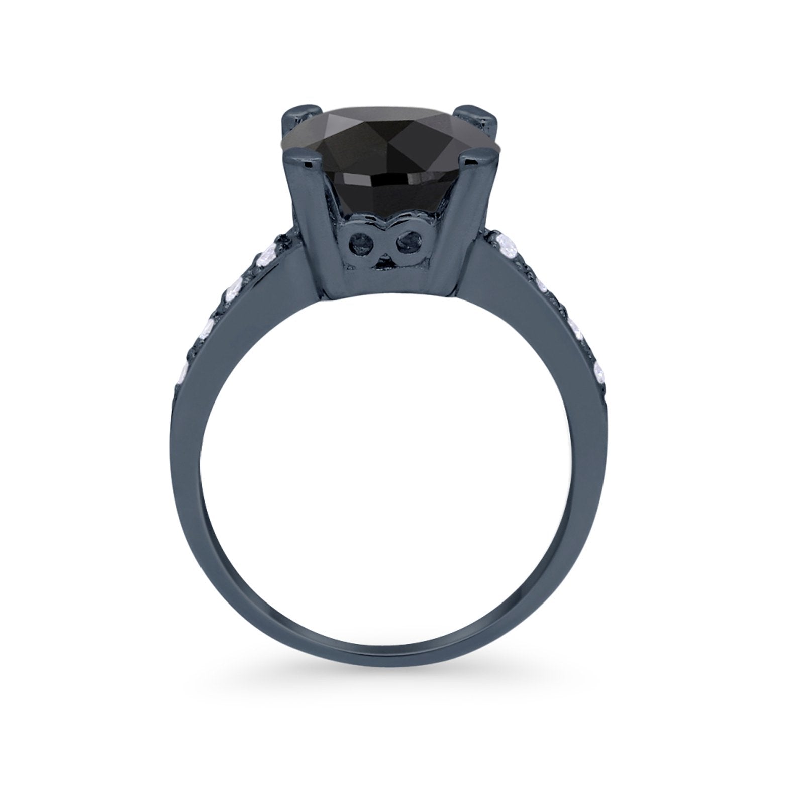 Solitaire Accent Wedding Engagement Ring Round CZ 925 Sterling Silver