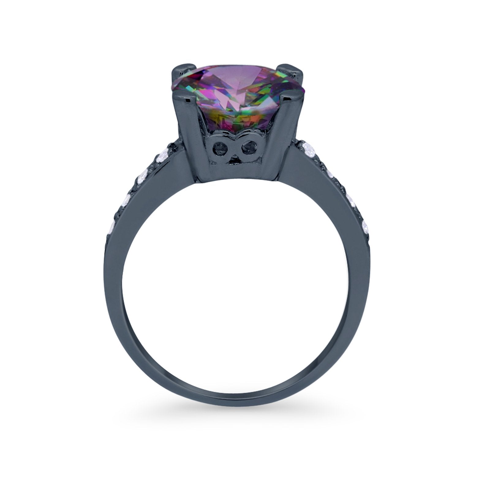 Solitaire Accent Wedding Engagement Ring Round CZ 925 Sterling Silver