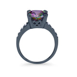 Solitaire Accent Wedding Engagement Ring Round CZ 925 Sterling Silver