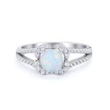 Art Deco Halo Wedding Engagement Ring Round Cubic Zirconia 925 Sterling Silver