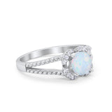 Art Deco Halo Wedding Engagement Ring Round Cubic Zirconia 925 Sterling Silver