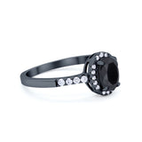 Art Deco Halo Oval Wedding Engagement Ring Round CZ 925 Sterling Silver