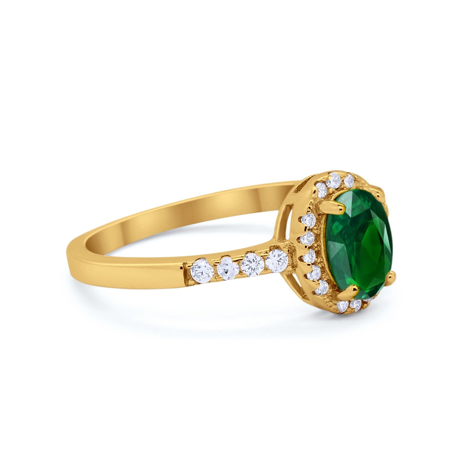 Art Deco Halo Oval Wedding Engagement Ring Round CZ 925 Sterling Silver