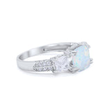 Three Stone Cushion Cut Wedding Engagement Ring Round Cubic Zirconia 925 Sterling Silver