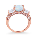 Three Stone Cushion Cut Wedding Engagement Ring Round Cubic Zirconia 925 Sterling Silver