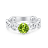 Spiral Swirl Filigree Wedding Engagement Ring Round Cubic Zirconia 925 Sterling Silver