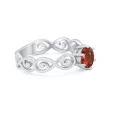 Spiral Swirl Filigree Wedding Engagement Ring Round Cubic Zirconia 925 Sterling Silver