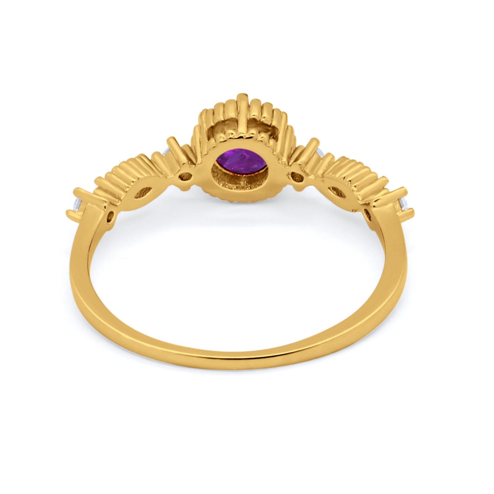 Art Deco Petite Dainty Wedding Ring Round Cubic Zirconia 925 Sterling Silver