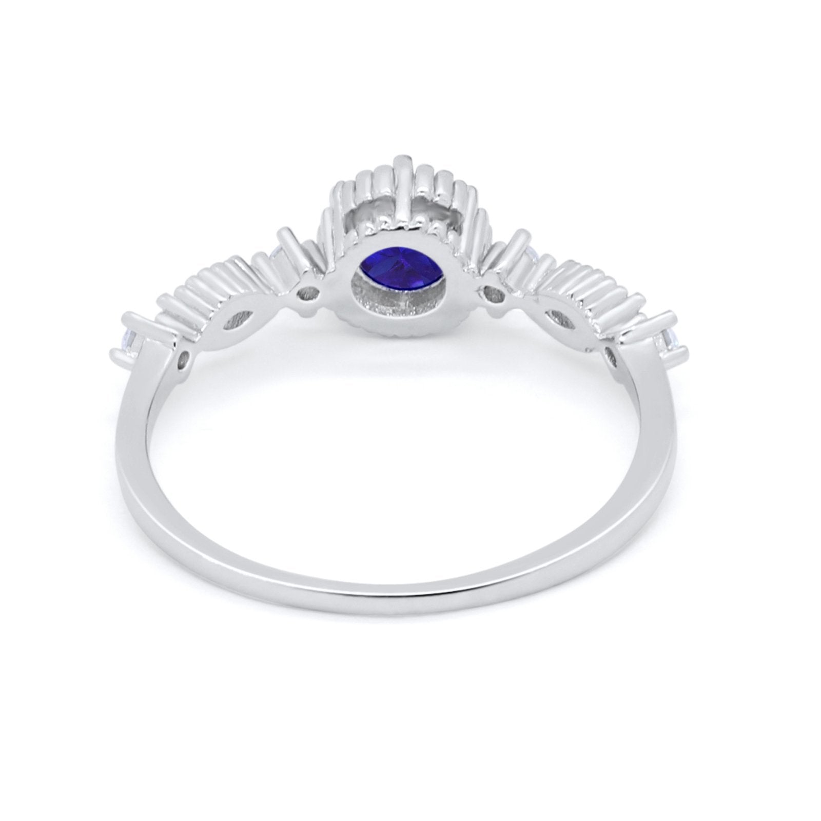 Art Deco Petite Dainty Wedding Ring Round Cubic Zirconia 925 Sterling Silver