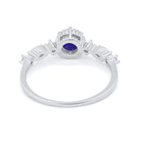 Art Deco Petite Dainty Wedding Ring Round Cubic Zirconia 925 Sterling Silver