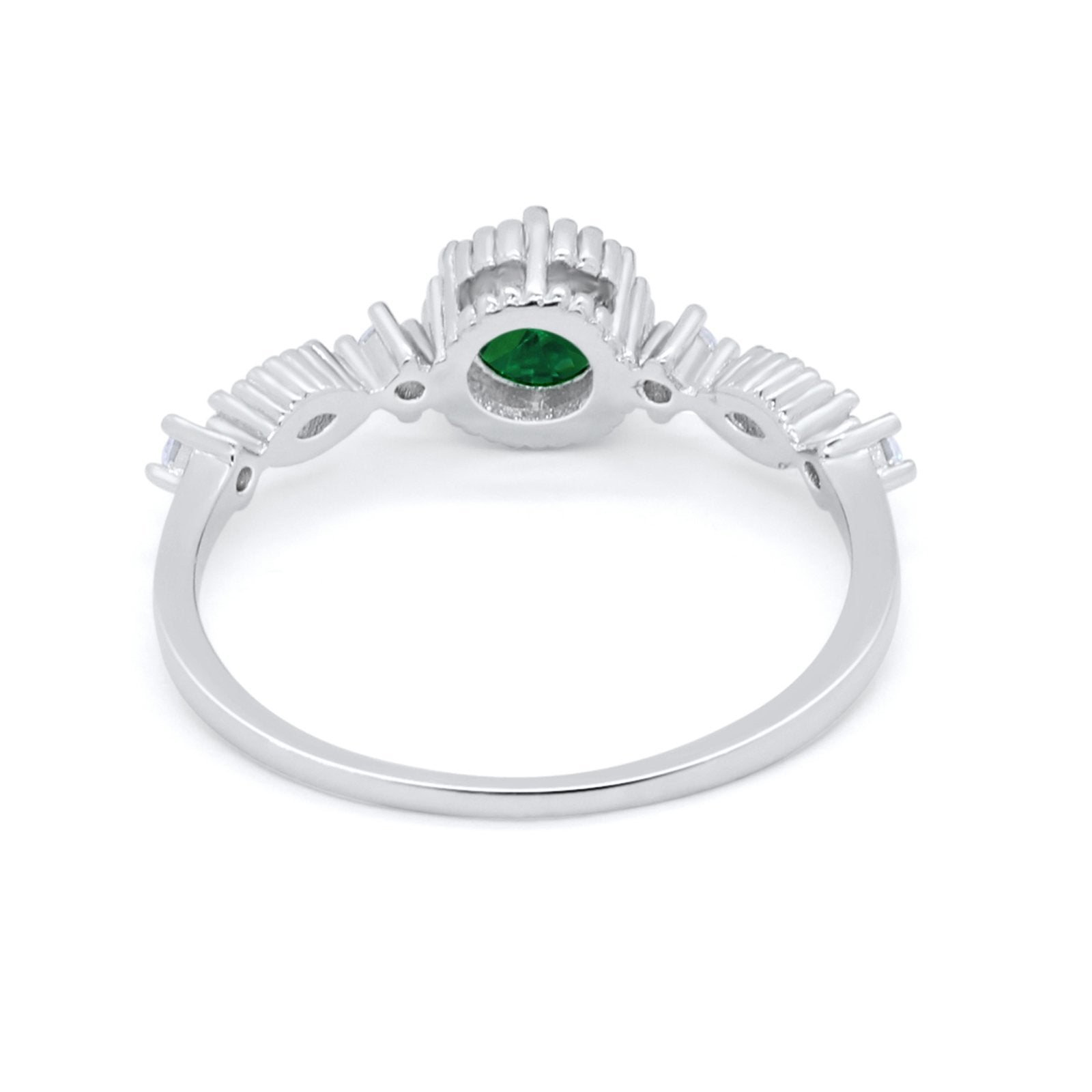 Art Deco Petite Dainty Wedding Ring Round Cubic Zirconia 925 Sterling Silver