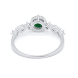 Art Deco Petite Dainty Wedding Ring Round Cubic Zirconia 925 Sterling Silver