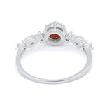 Art Deco Petite Dainty Wedding Ring Round Cubic Zirconia 925 Sterling Silver