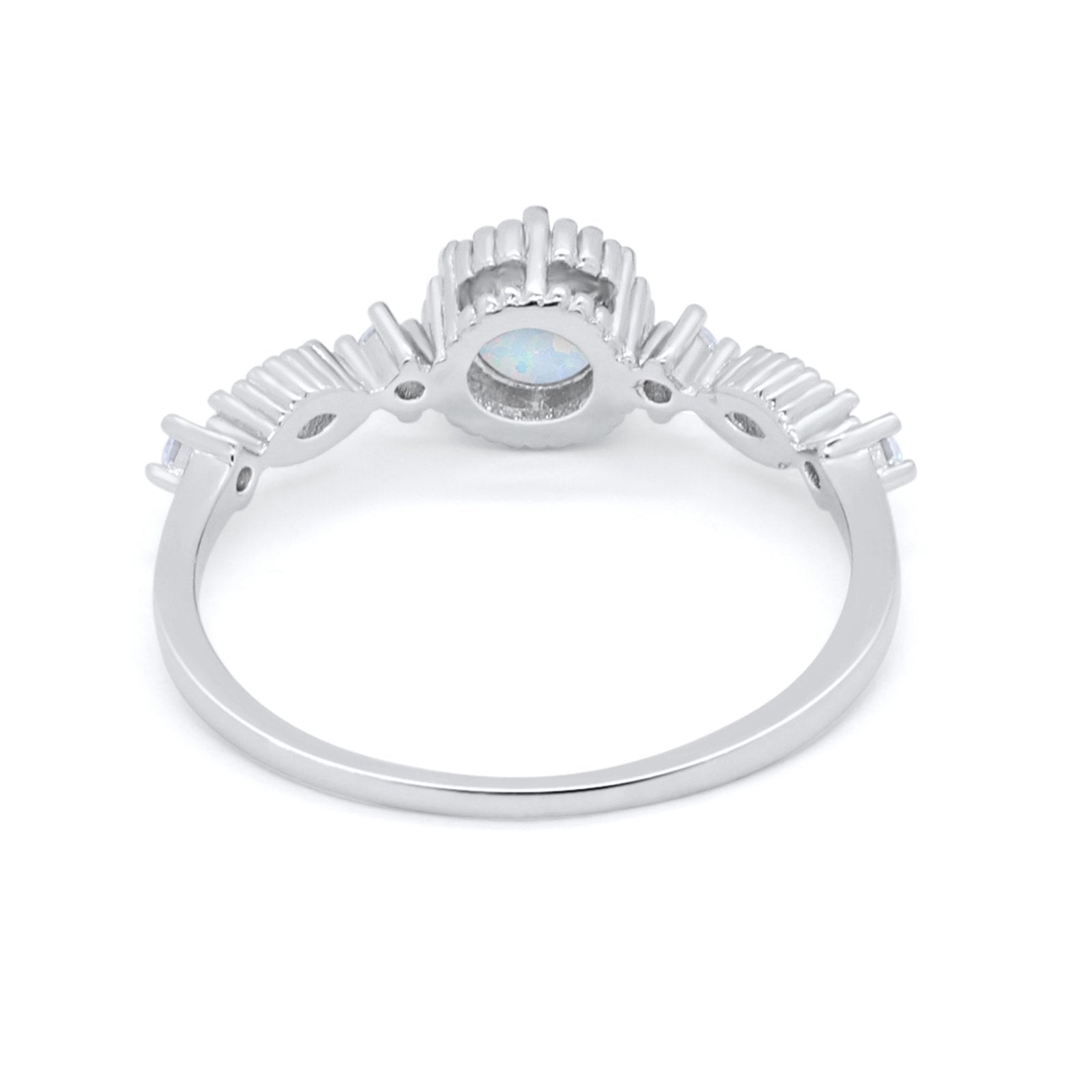 Art Deco Petite Dainty Wedding Ring Round Cubic Zirconia 925 Sterling Silver