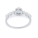 Art Deco Petite Dainty Wedding Ring Round Cubic Zirconia 925 Sterling Silver