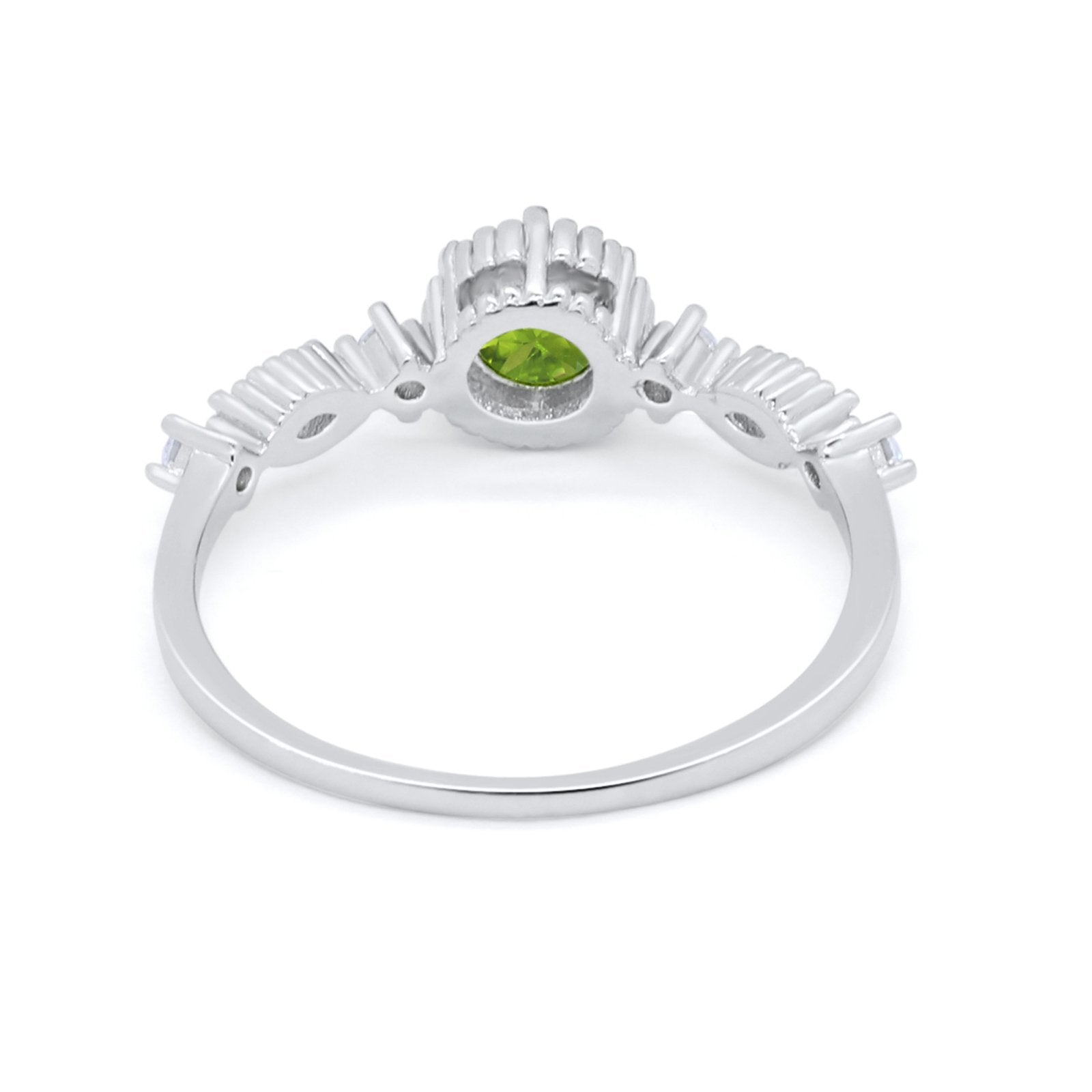 Art Deco Petite Dainty Wedding Ring Round Cubic Zirconia 925 Sterling Silver