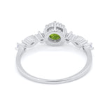 Art Deco Petite Dainty Wedding Ring Round Cubic Zirconia 925 Sterling Silver