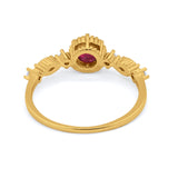 Art Deco Petite Dainty Wedding Ring Round Cubic Zirconia 925 Sterling Silver