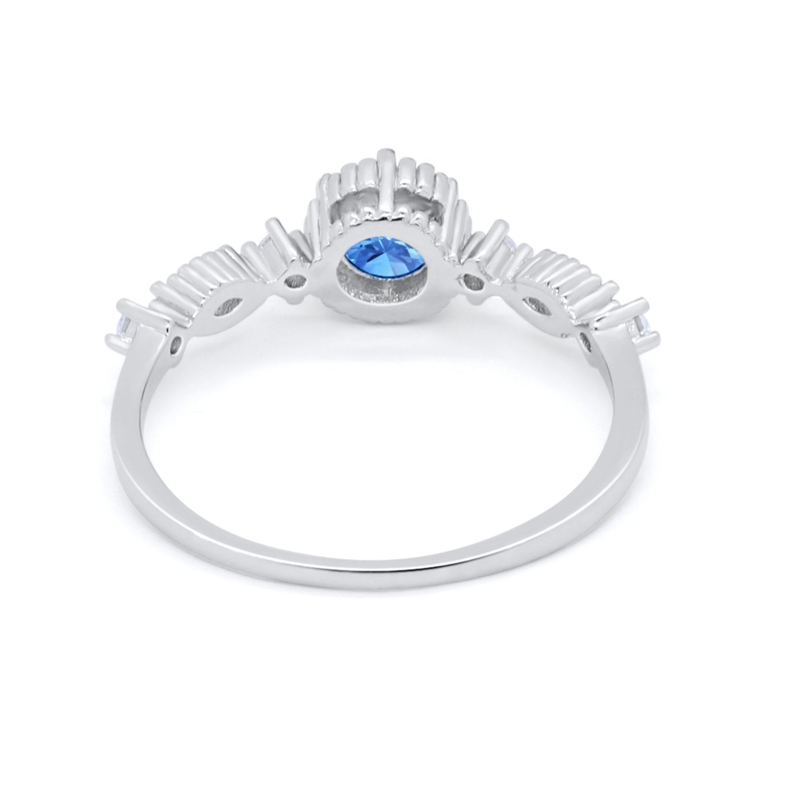 Art Deco Petite Dainty Wedding Ring Round Cubic Zirconia 925 Sterling Silver