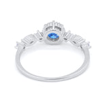 Art Deco Petite Dainty Wedding Ring Round Cubic Zirconia 925 Sterling Silver