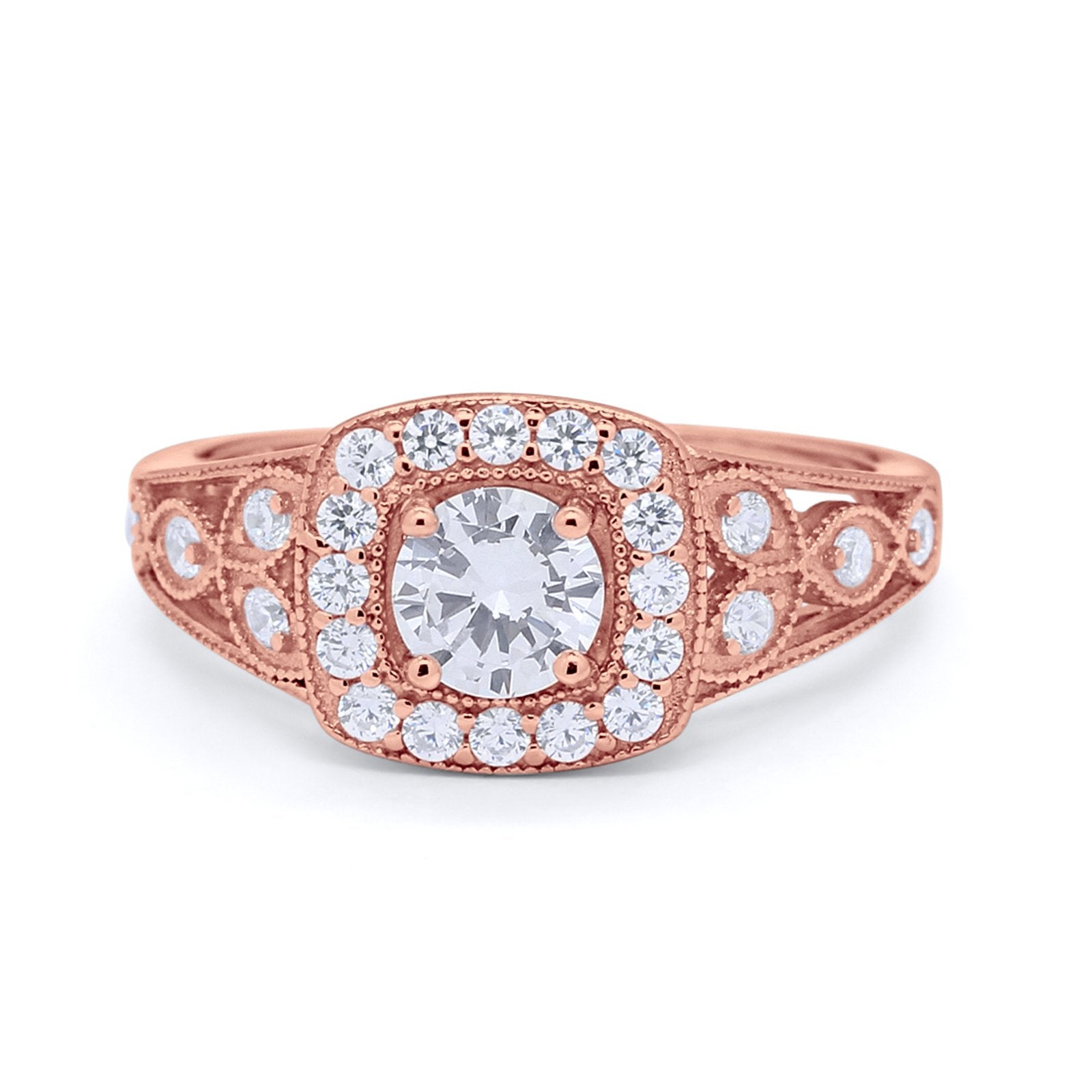 Bezel Solitaire Fashion Ring Simulated Cubic Zirconia 925 Sterling Silver