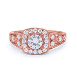 Bezel Solitaire Fashion Ring Simulated Cubic Zirconia 925 Sterling Silver