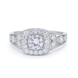 Bezel Solitaire Fashion Ring Simulated Cubic Zirconia 925 Sterling Silver