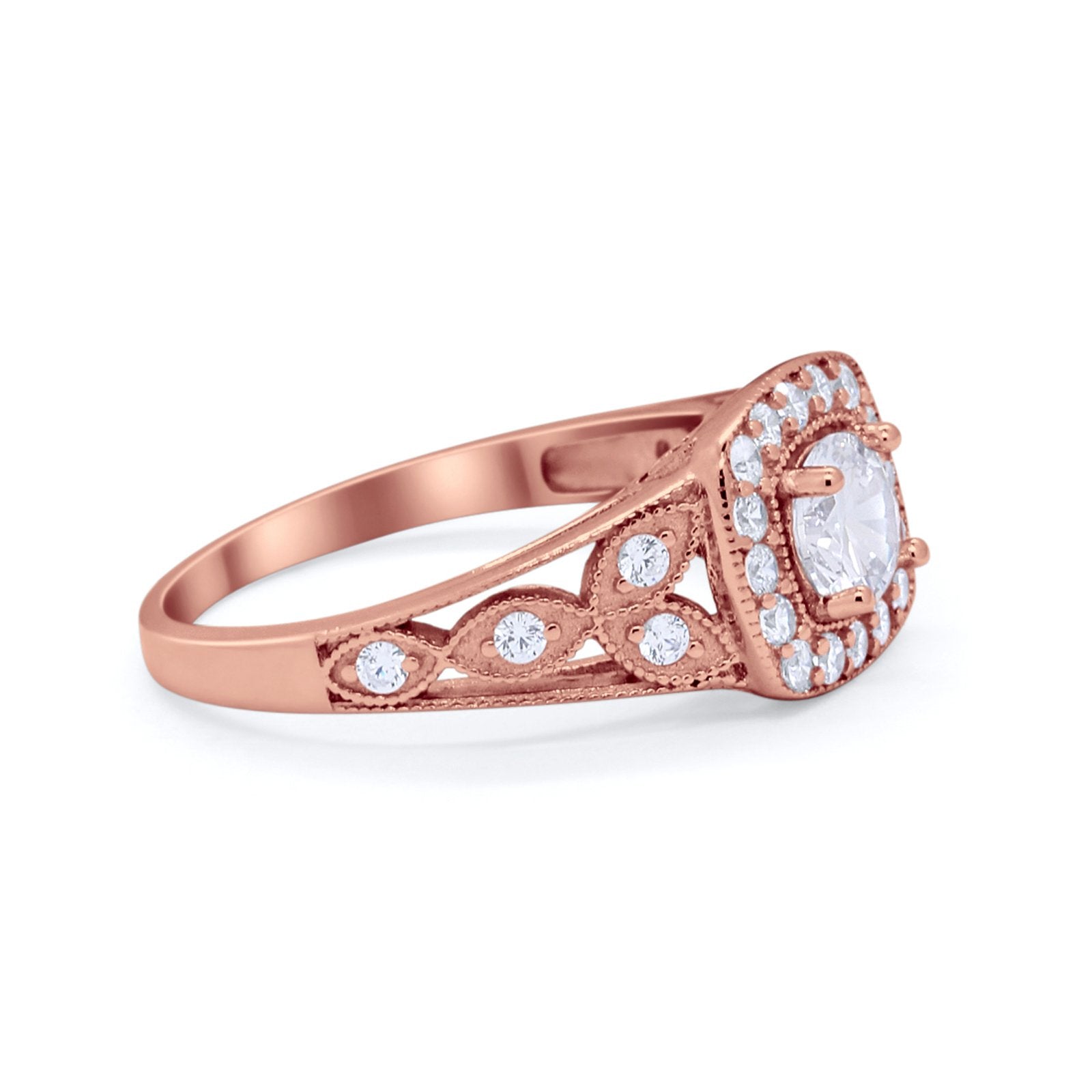 Bezel Solitaire Fashion Ring Simulated Cubic Zirconia 925 Sterling Silver