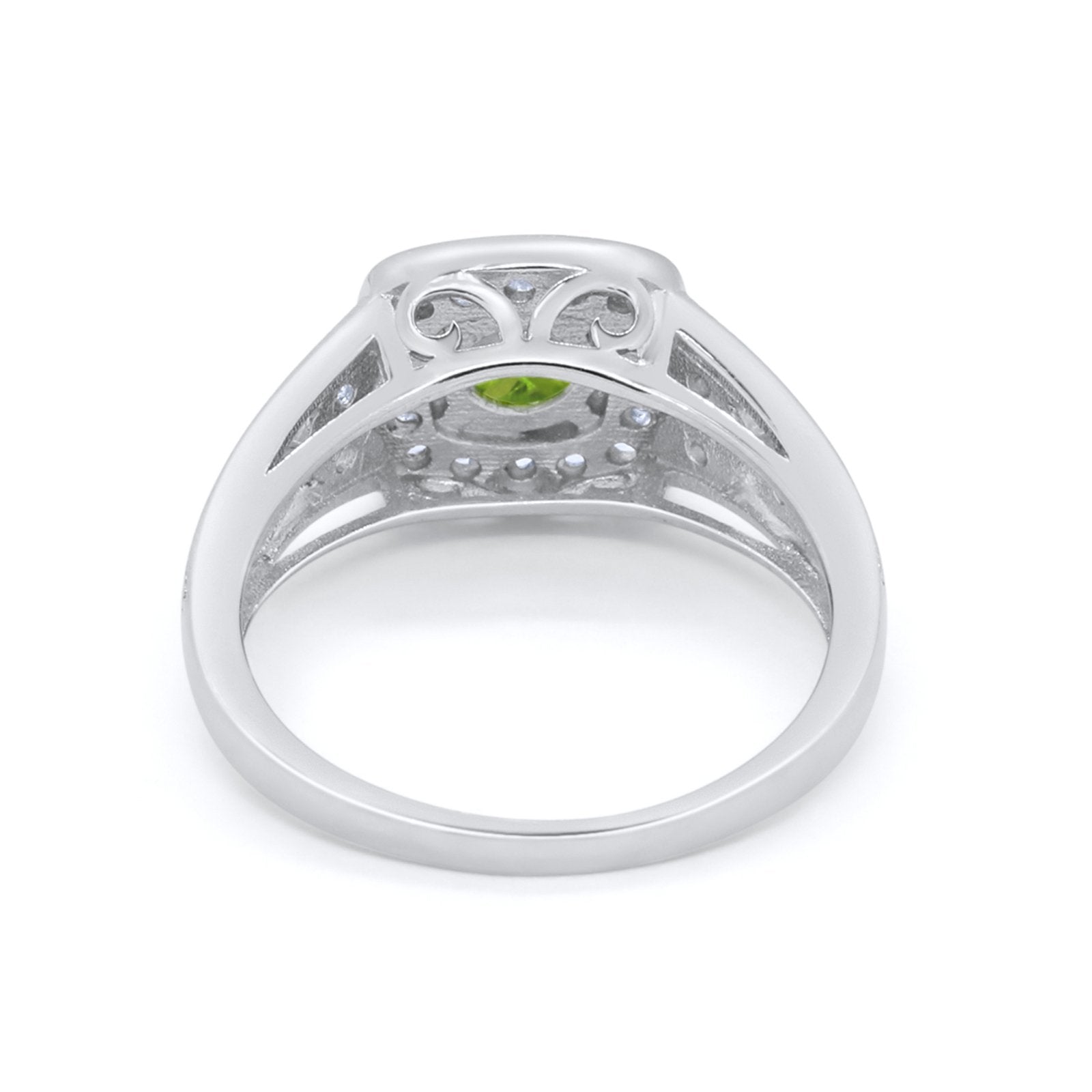 Bezel Solitaire Fashion Ring Simulated Cubic Zirconia 925 Sterling Silver