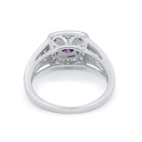 Bezel Solitaire Fashion Ring Simulated Cubic Zirconia 925 Sterling Silver