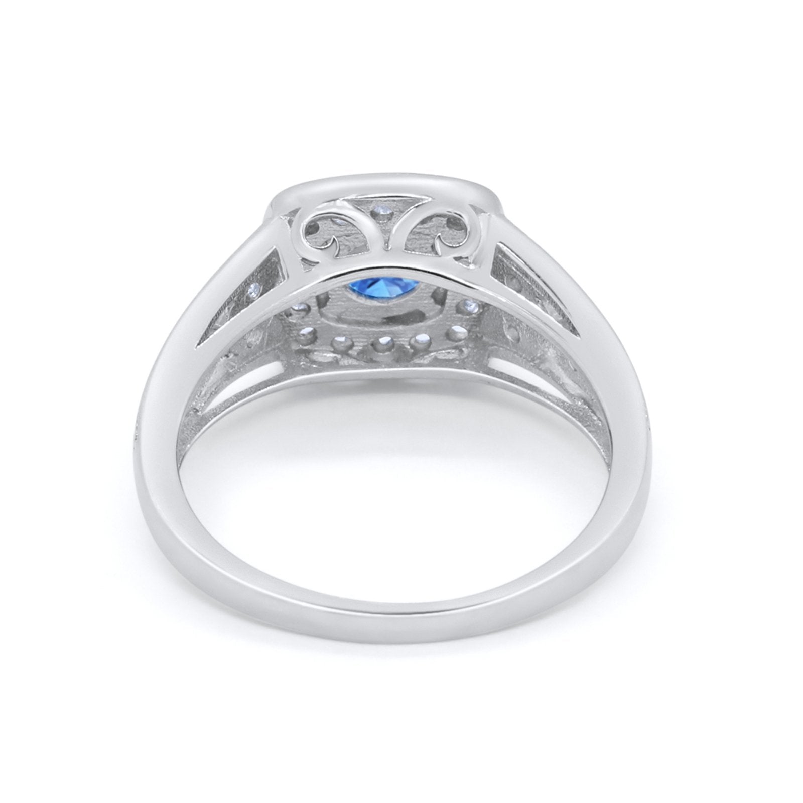 Bezel Solitaire Fashion Ring Simulated Cubic Zirconia 925 Sterling Silver